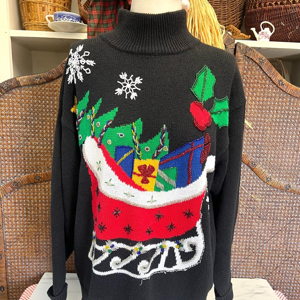 Vintage Christmas sweater holiday ugly treasures I.B.Diffusion medium